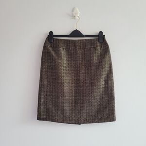 ☀️Kasper Black and Gold Metallic Pencil Skirt